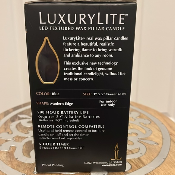 Luxury Lite led textured wax pillar candle - Picture 3 of 3